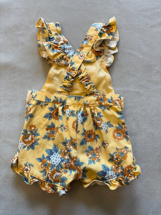 Yellow Floral Romper 0-3 mo
