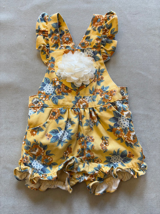 Yellow Floral Romper 0-3 mo