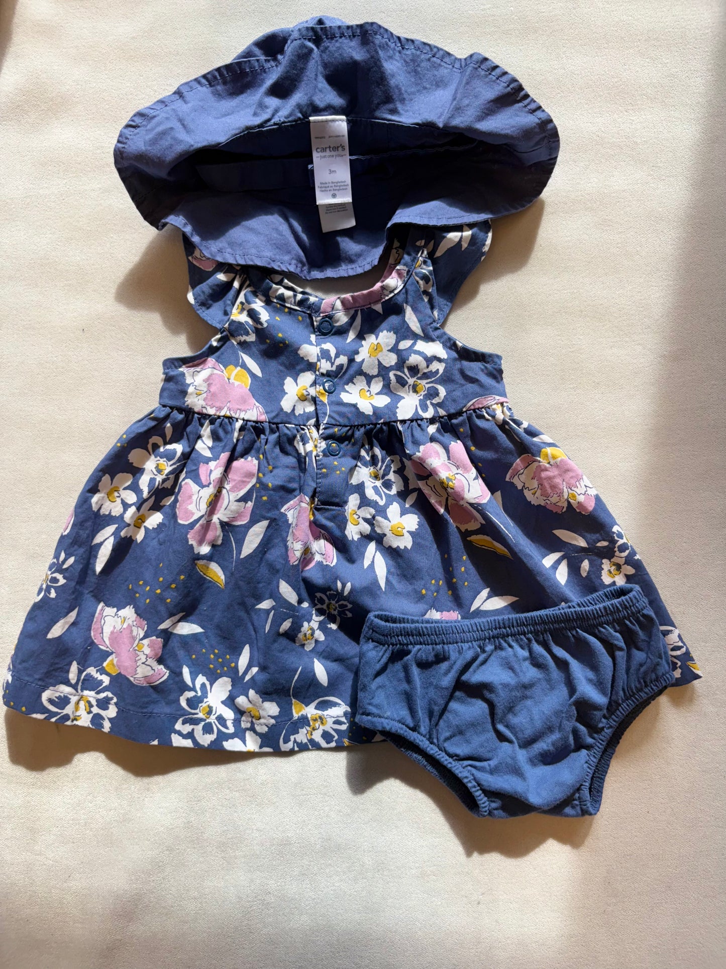 Carters 3mo 3 piece floral set